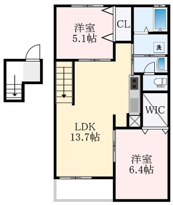 間取図 南海高野線/千代田駅 徒歩9分 4階 築6年