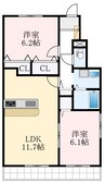 ファミリア 2LDKの間取り