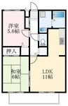 近鉄南大阪線/上ノ太子駅 徒歩15分 1階 築28年 2LDKの間取り