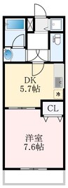 ラパス高倉台Ⅲ番館 1DKの間取り