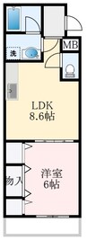 南海高野線/北野田駅 徒歩15分 1階 築13年 1LDKの間取り