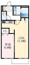 近鉄長野線/富田林駅 徒歩6分 2階 築15年 1LDKの間取り