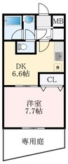 フジパレス初芝サウス 1DKの間取り