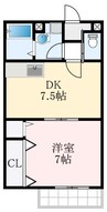 スカイハイツ 1DKの間取り