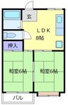 泉北高速鉄道/深井駅 徒歩10分 1階 築37年 2LDKの間取り