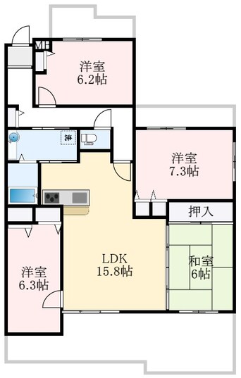 間取図 ユニライフ和泉中央A棟