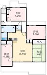 ユニライフ和泉中央A棟 4LDKの間取り