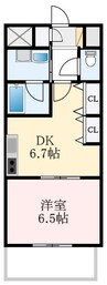 鈴の音 1DKの間取り