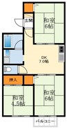 南海高野線/大阪狭山市駅 徒歩7分 2階 築38年 3DKの間取り