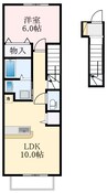 泉北高速鉄道/深井駅 徒歩17分 2階 築21年 2DKの間取り