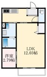 CASA VIVACE 北野田 1LDKの間取り