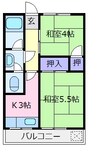 桃李苑 2Kの間取り