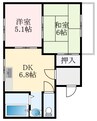 フィルドライズ和泉 2DKの間取り