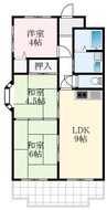 リバティ土塔 3LDKの間取り