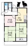 南海高野線/千代田駅 徒歩5分 3階 築49年 3DKの間取り