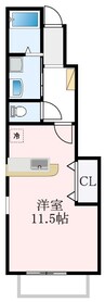 ソルシェール和泉中央Ⅰ 1Rの間取り