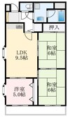 南海高野線/千代田駅 徒歩1分 1階 築35年 3LDKの間取り