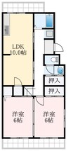 南海高野線/萩原天神駅 徒歩15分 1階 築45年 2LDKの間取り