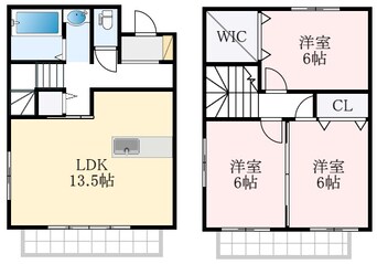 間取図 南海高野線/北野田駅 徒歩10分 1-2階 築19年