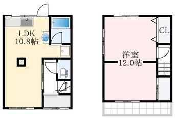 間取図 泉北高速鉄道/深井駅 徒歩28分 1-2階 築46年