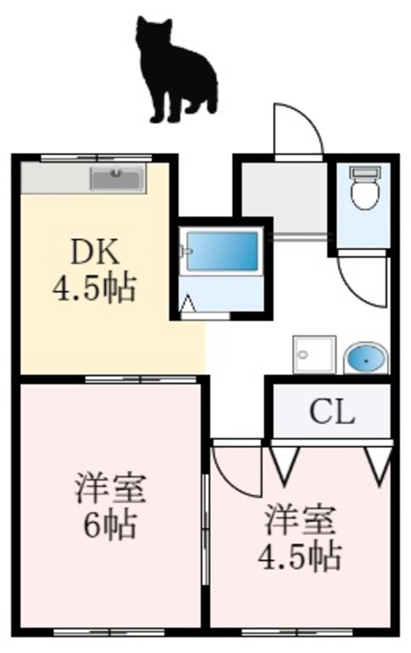 間取図 南海高野線/金剛駅 徒歩10分 2階 築52年