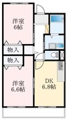 エアリーヒル 2DKの間取り