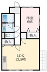 山本マンション 1LDKの間取り