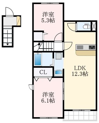 間取図 南海高野線/萩原天神駅 徒歩5分 2階 築5年