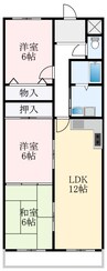 HIGASHIOマンション 3LDKの間取り