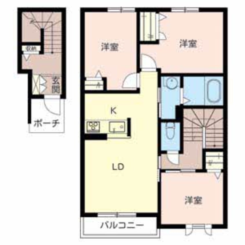 間取図 泉北高速鉄道/深井駅 徒歩30分 2階 築12年