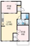 トリバン深井 2LDKの間取り