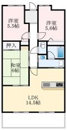 グレーシィ金剛アルティプラザ 3LDKの間取り