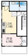 福田パレス 1LDKの間取り