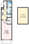 フジパレス初芝駅南Ⅱ番館 1Kの間取り