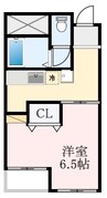 ヴィーブル桐山 1Kの間取り