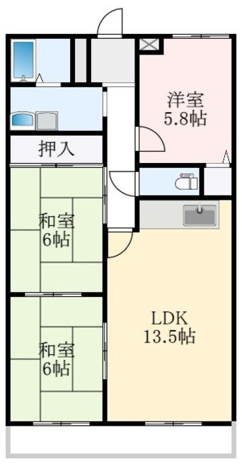 間取図 ベルコート初芝