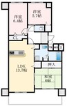 エバーランドシティ新泉北4番館 3LDKの間取り