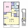 シャングリラ西唐津 1LDKの間取り
