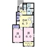 ミキ・ブルック A 2DKの間取り
