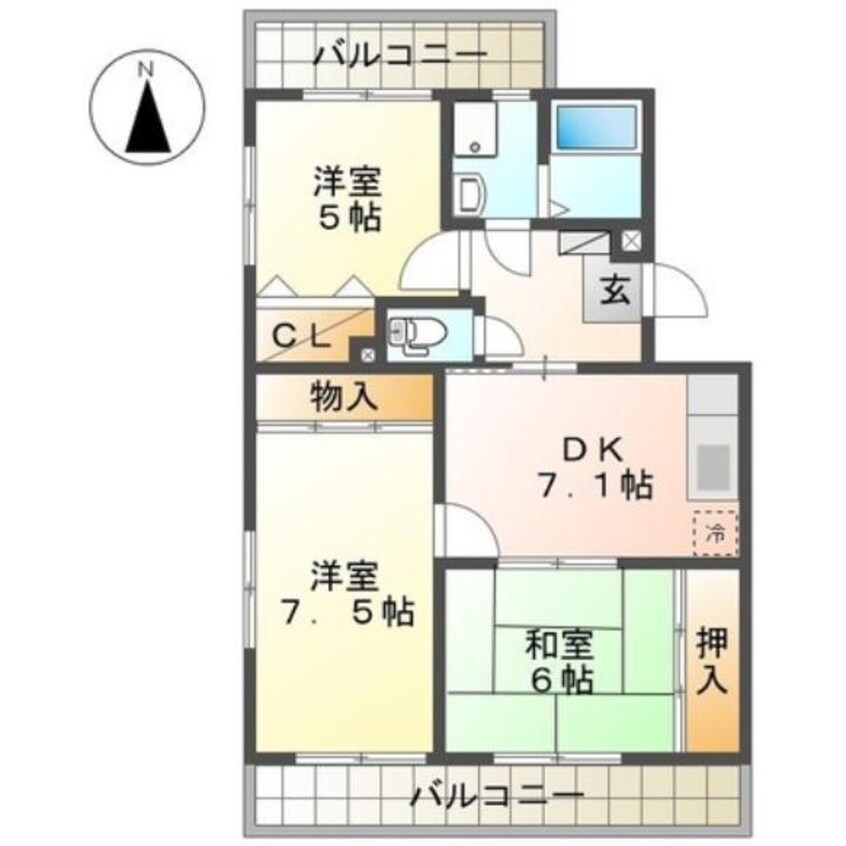 間取図 カルディア弐番館