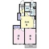 ライフコート鏡B 2DKの間取り