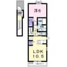 ジュネス原Ⅱ C 1LDKの間取り