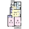 プリマヴェーラ Ｂ 2DKの間取り