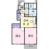 amorino B 2DKの間取り