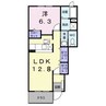 クレメントE 1LDKの間取り
