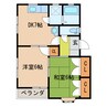 コーポピュア 2DKの間取り