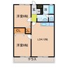 グランパーク山本 2LDKの間取り