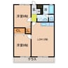 グランパーク山本 2LDKの間取り