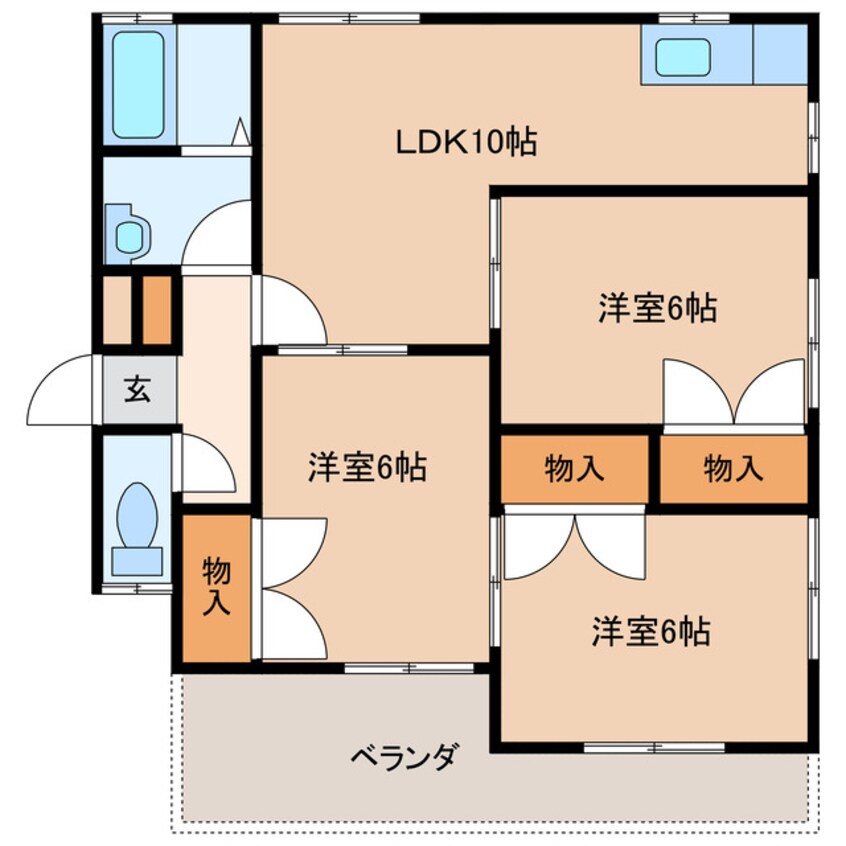 間取図 リベルタ山本　E棟