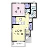 パーペチュアルハーモニー B 1LDKの間取り